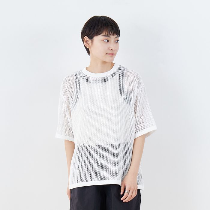 【送料無料】 SLICK スリック コットンメッシュTシャツ 5230131 レディース トップス 半袖 2025SS 0 ブラック/ホワイトのサムネイル