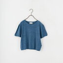 【送料無料】 JoICEADDED ジョイスアディッド アンイーヴンネス ニットトップス J251KN06 レディース 半袖 2025SS F ブルー/ベージュ