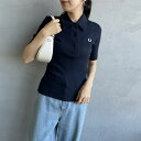 【送料無料】 FRED PERRY フレッドペリー ワンポイントロゴ刺繍 リブポロシャツ G9169 レディース トップス 半袖 2025SS S ネイビー/ホ...