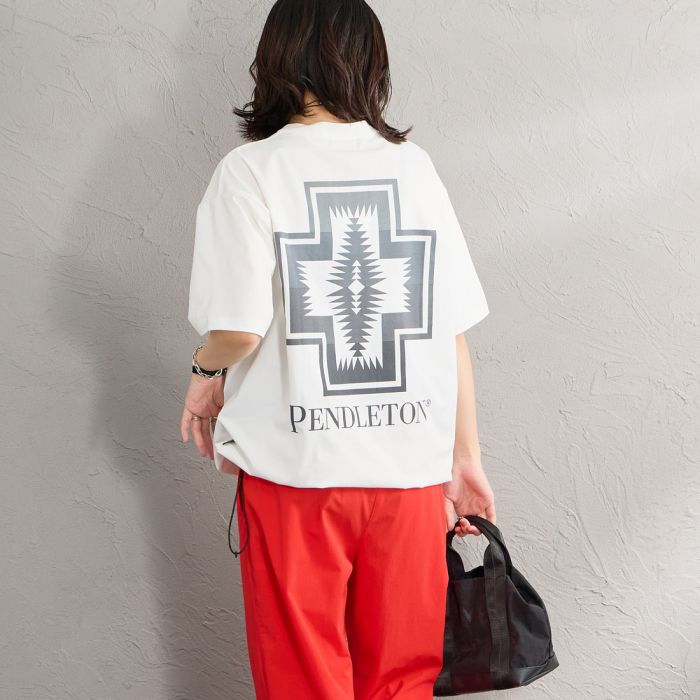 【送料無料】 PENDLETON ペンドルトン 別注 ドローコード付き ネイティブ柄 バックプリントTシャツ 6275-4207-JF レディース トップス 半袖 2026SS S 全3色