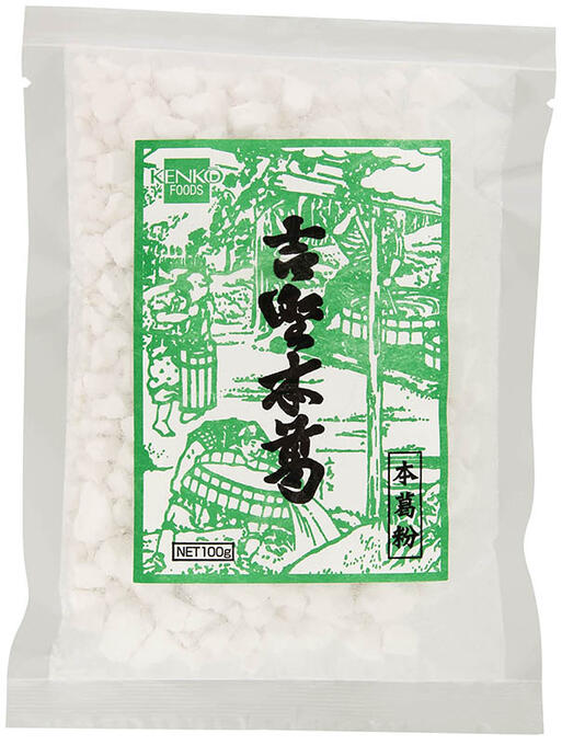 商品名 吉野本葛 原材料 本葛粉 メーカー 健康フーズ 内容量 100g 区分 日本/穀物 広告文責 株式会社ジャパンフーズ 0166-61-8800