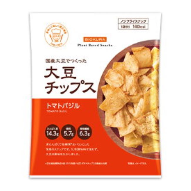 【送料無料】ビオクラ 大豆チップス トマトバジル　35g×12袋