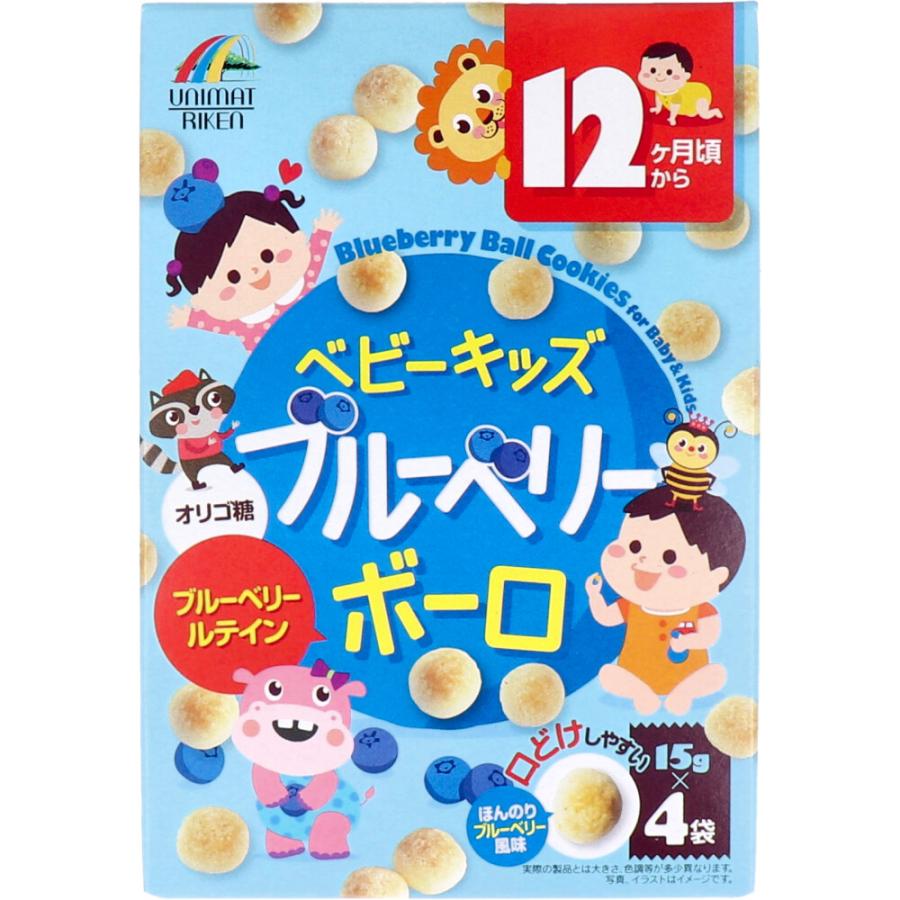 【送料一律540円】ベビーキッズ　ブルーベリーボーロ　（15g×4袋入）×6個セット