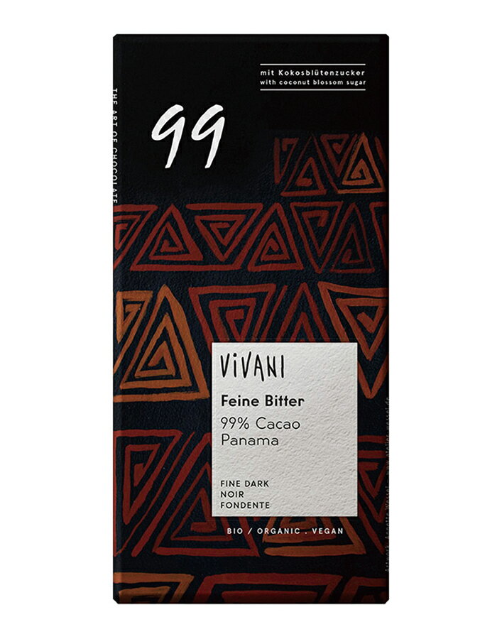 【送料一律200円】ViVANI　オーガニック エキストラダークチョコレート99％　80g