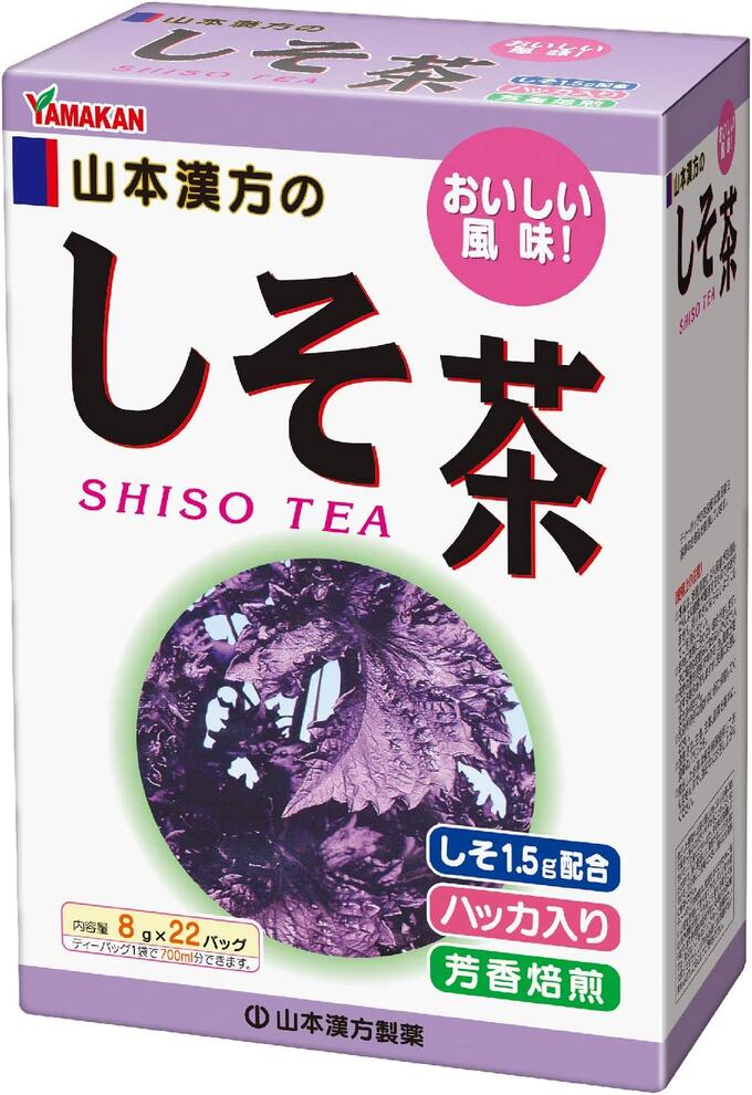 商品名 しそ茶 内容量 8g×22包 原材料 シソ葉、どくだみ、ハトムギ、ハブ茶、シジュウム、グァバ茶、スギナ、ハッカ、ウーロン、大麦、玄米、かき葉、ショウガ、大豆、カンゾウ 広告文責 株式会社ジャパンフーズ 0166-61-8800 メーカー/区分 山本漢方製薬/健康茶