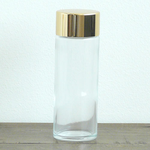 ゴールドCAP化粧水ガラスボトル100ml（クリア）【ガラス 容器 化粧 手作り化粧水容器 手作り化粧水 容器 ガラス 100ml 化粧水ボトル 化粧水 詰め替えボトル 詰替容器 おしゃれ ボトル】