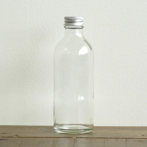 アルミキャップのガラスボトル250ml【ガラス 容器 化粧 手作り化粧水 化粧水 容器 ガラス ガラスボトル ボトル　シル…