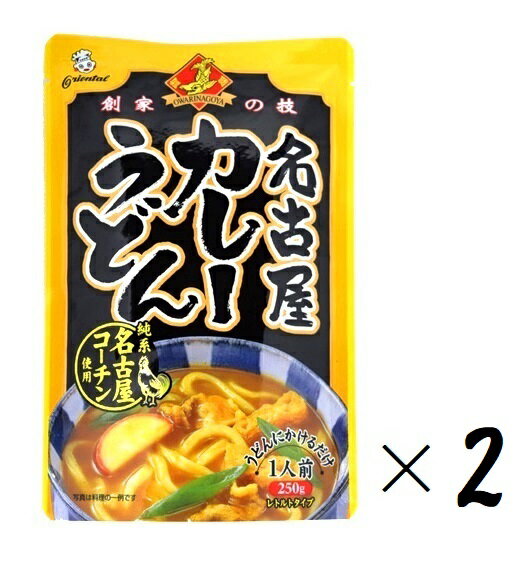 (全国送料無料・2袋セット)オリエンタル 名古屋カレーうどん 純系・名古屋コーチン使用 250g(袋入、1人前)×2袋 尾張 名古屋 創家の技(レトルト カレー 麺スープ チキン カレーうどんソース 名古屋めし)≪ギフト 日時指定不可≫