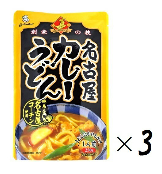 (全国送料無料・3袋セット)オリエンタル 名古屋カレーうどん 純系・名古屋コーチン使用 250g(袋入、1人前)×3袋 尾張 名古屋 創家の技(レトルト カレー 麺スープ チキン カレーうどんソース 名古屋めし)≪ギフト 日時指定不可≫