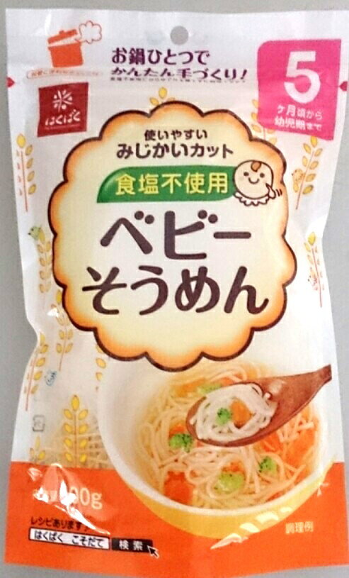 （1ケース(10袋)セット）はくばくベビーそうめん食塩不使用100g×10袋（1ケース）セット【全国こだわりご当地グルメ】（沖縄・離島への発送は不可）