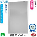 JHA 姿見ミラー 姿見鏡 (デザインミラー) ライン W350×H1800 (ビス用) EM-35X180Tb-LN 鏡 ミラー フレームレスミラー ノンフレーム 玄関 全身鏡 全身ミラー おしゃれ 店舗 モダン シンプル スタイリッシュ エッチング 四角