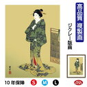 【クーポンあり】JHA 絵画 インテリア 額入り 額絵 日本の名画 歌川広重「浴衣美人図」高品質複製画 W340×H420 NK0-HI-3S (代引き不可)ジ...