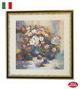 JHA 額絵 絵画 アートポスター 壁掛け イタリア製【アンティーク木製フレーム】花柄1(A) W555×H555 IG-66 アートフレーム 額装絵画 アート...