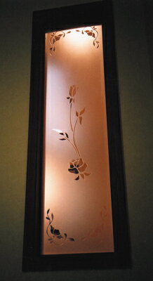 【クーポンあり】JHA（デザインガラス）エッチングガラス(スリ) KC16(C)-小 245X895(ガラスのみ) おしゃれ 室内窓 小窓 FIX窓 ドア シンプル レトロ モダン 古民家 間仕切り壁 建具 キッチン リビング トイレ リフォーム 新築(3)