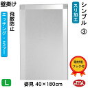 JHA 姿見 壁掛け 鏡 おしゃれ 姿見ミラー 姿見鏡(デザインミラー)シンプル3 (飛散防止・壁掛け用)W400×H1800 (完全防湿)EM-40X180T...