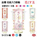 【クーポンあり】JHA 節句 桃の節句 名前掛け軸 名前旗 金襴緞子 女の子 白地「花くす玉」 NK-GW-HK (代引き不可)受注生産 日本製 名入れ掛軸 飾...