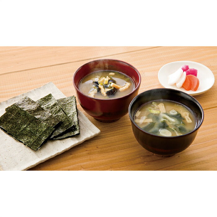 【ポイントアップ中 送料無料 ラッピング無料】フリーズドライみそ汁＆有明のりセット NF-DON・ギフト 出産内祝い 内祝 結婚内祝い 返礼 お見舞い 快気祝 お返し 結婚祝い 出産祝い お礼 お祝い 誕生日 敬老の日 贈り物 御歳暮 御中元