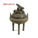 香炉 龍蓋整みん 蝋型青銅製 桐箱入 高岡銅器 おしゃれ かわいい インテリア 仏具 モダン 蓋付き 茶道 お香 日本製 送料無料