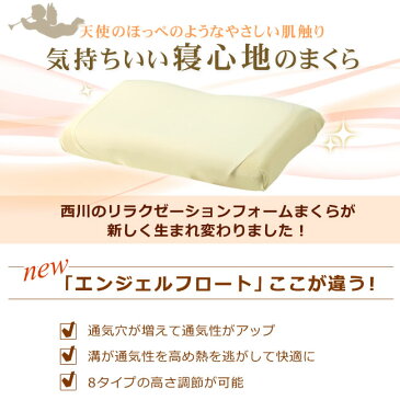 【お得なクーポン配布中】エンジェルフロート 枕 日本製 西川 60×33 まくら ウレタン 横向き寝枕 横向き枕 ピロー マクラ 横寝枕 ワイドタイプ 低反発 安眠 横向き 低反発枕 横向きまくら プレゼント 誕生日|安眠枕 低め 高め 高さ調節 高さ調整