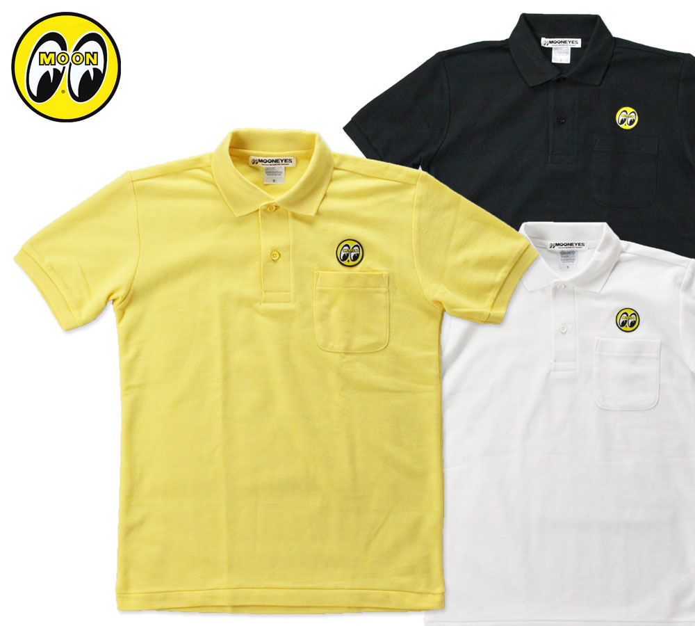 ムーンアイズ ポロシャツ メンズ 半袖 ポケット アメカジ おしゃれ かっこいい かわいい アメ車 ホットロッド レーシング モーター MOONEYES Eye...