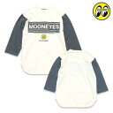 ムーンアイズ Tシャツ メンズ 長袖 アメカジ おしゃれ かっこいい 車 バイク ホットロッド レーシング MOONEYES ストライプロゴベースボールTシャツ 【メール便OK】_TS-TML853WN-MON