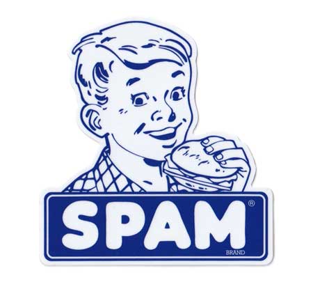 スパム ステッカー アメリカン おしゃれ かわいい 車 バイク スーツケース アウトドア キャンプ 冷蔵庫 アメリカン雑貨 SPAM OLD BOY 【メール便OK】＿SC-SPA-010-UNT