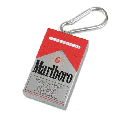 タバコBOX 携帯灰皿 キーホルダー 面白い おしゃれ 便利 アメリカン雑貨 Marlboro 【メール便OK】＿SM-MOASH1-HYS