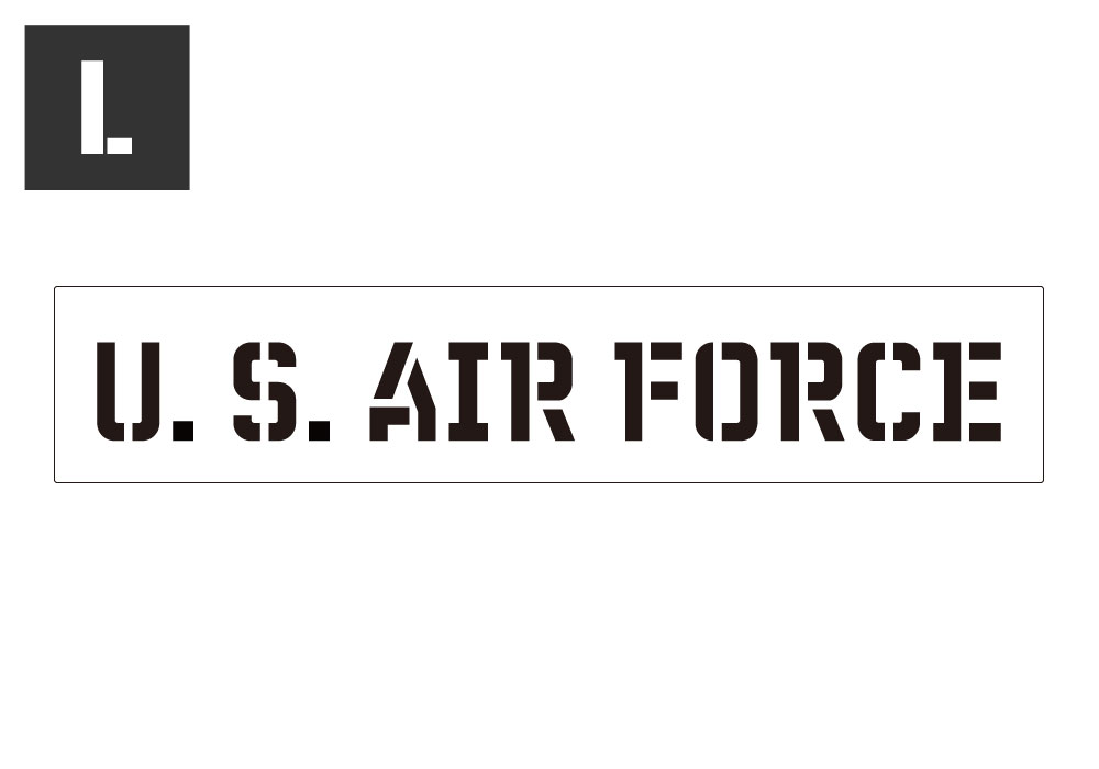 ステンシルシート ステンシルプレート ステンシル アルファベット アメリカン ミリタリー DIY コロナ アメリカン雑貨 プラスチック製 クイックステンシル サイズL U.S. AIR FORCE アメリカ空軍＿SL-STL1321L-AHD
