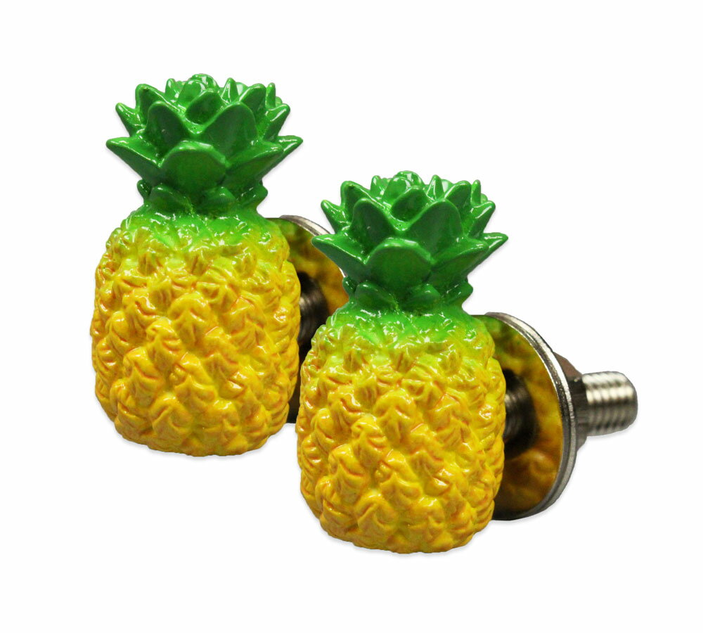 ナンバープレート ボルト ライセンスボルト カー用品 カーアクセサリー 2個セット BLUE PANIC ブルーパニック パイナップル 【メール便OK】＿LB-AA113PBP-MON