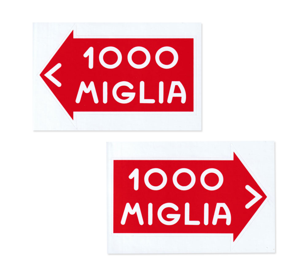 ステッカー ミッレミリア 車 バイク イタリア かっこいい おしゃれ レーシング カーステッカー MILLE MIGLIA 1000 左右セット 【メール便OK】＿SC-MS141-FEE