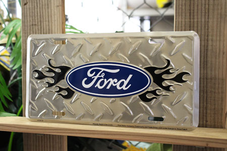 フォード サインプレート ナンバープレート ライセンスプレート インテリア アメリカン 看板 おしゃれ 車 アメリカン雑貨 FORD チェッカープレート 【メール便OK】_SP-MC50135-HYS [2]