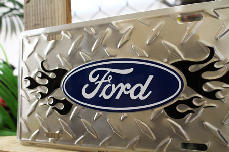 フォード サインプレート ナンバープレート ライセンスプレート インテリア アメリカン 看板 おしゃれ 車 アメリカン雑貨 FORD チェッカープレート 【メール便OK】_SP-MC50135-HYS [3]