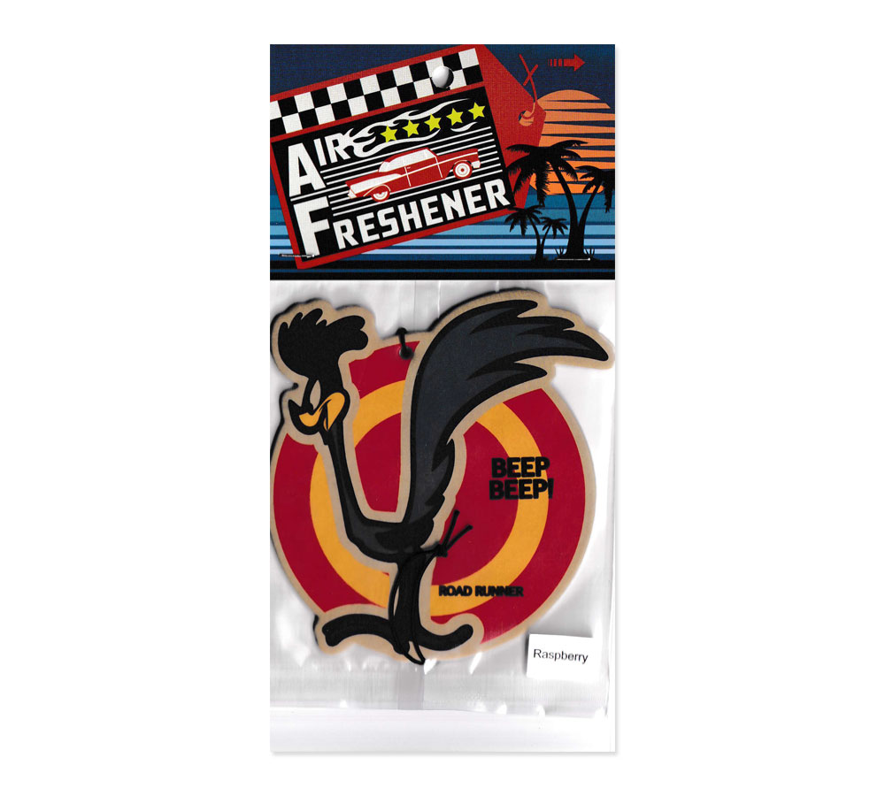 ロードランナー 芳香剤 車 エアフレッシュナー キャラクター アメリカ おしゃれ かっこいい アメリカン カー用品 カーアクセサリー ラズベリー 【メール便OK】＿AF-RRUNNER-FEE