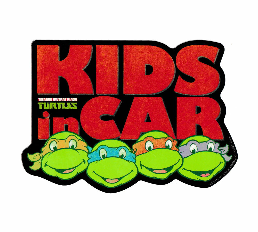 楽天U.S. JUNKYARDタートルズ ステッカー 子供が乗ってます KIDS IN CAR キッズインカー アメリカン キャラクター アメリカ アメコミ 車 おしゃれ かっこいい アメリカン雑貨 Mutant Turtles ブラック 【メール便OK】＿SC-TTS035-GEN