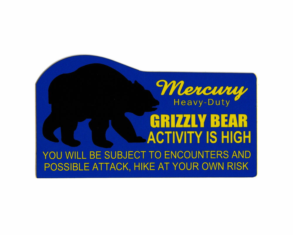 マーキュリー ステッカー アウトドア アメリカン ブランド おしゃれ 車 スーツケース バイク かっこいい カーステッカー 熊 MERCURY GRIZZLY BEAR 【メール便OK】＿MC-ME053769-MCR