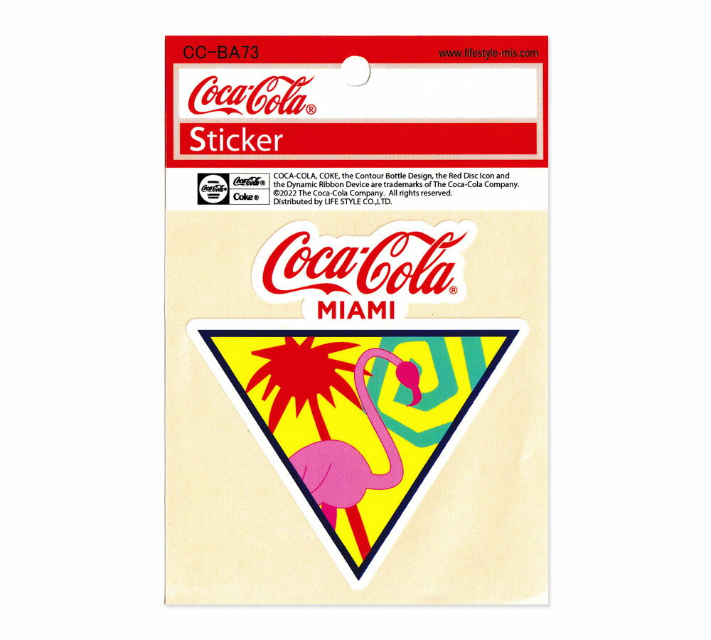 コカコーラ ステッカー グッズ アメリカン 車 おしゃれ バイク かっこいい カーステッカー アメリカ アメリカン雑貨 Coca Cola MIAMI 【メール便OK】＿SC-CCBA73-LFS