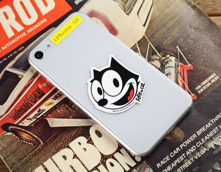 フィリックス・ザ・キャット ステッカー アメリカン アメリカ キャラクター 猫 おしゃれ スマホ かっこいい 車 バイク ヘルメット フィリックス グッズ 雑貨 カーステッカー アメリカン雑貨 FELIX THE CAT ダイカットミニ FACE 白 【メール便OK】＿SC-FLX006-GEN