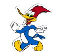 ウッディー ウッドペッカー ステッカー アメリカン キャラクター アメリカ かわいい おしゃれ かっこいい Woody Woodpecker ダイカットミニステッカー ウォーキング 【メール便OK】＿SC-WWP003-HYS