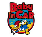 ウッディー・ウッドペッカー ステッカー アメリカン キャラクター アメリカ かわいい おしゃれ かっこいい 車 赤ちゃん 乗ってます Woody Woodpecker ダイカットステッカー BABY IN CAR ラウンド 【メール便OK】＿SC-WWP015-HYS