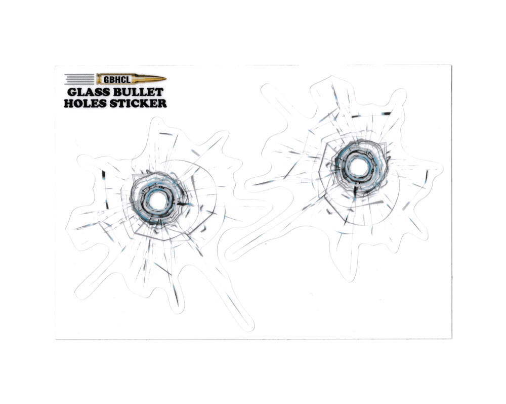 【アウトレットセール(訳あり商品)】 ガラスバレットホール GLASS BULLET HOLES ステッカー 弾痕 弾丸 ミリタリー アメリカン ジョーク いたずら 面白い 車 ヘルメット アメリカン雑貨 タイプC サイズL