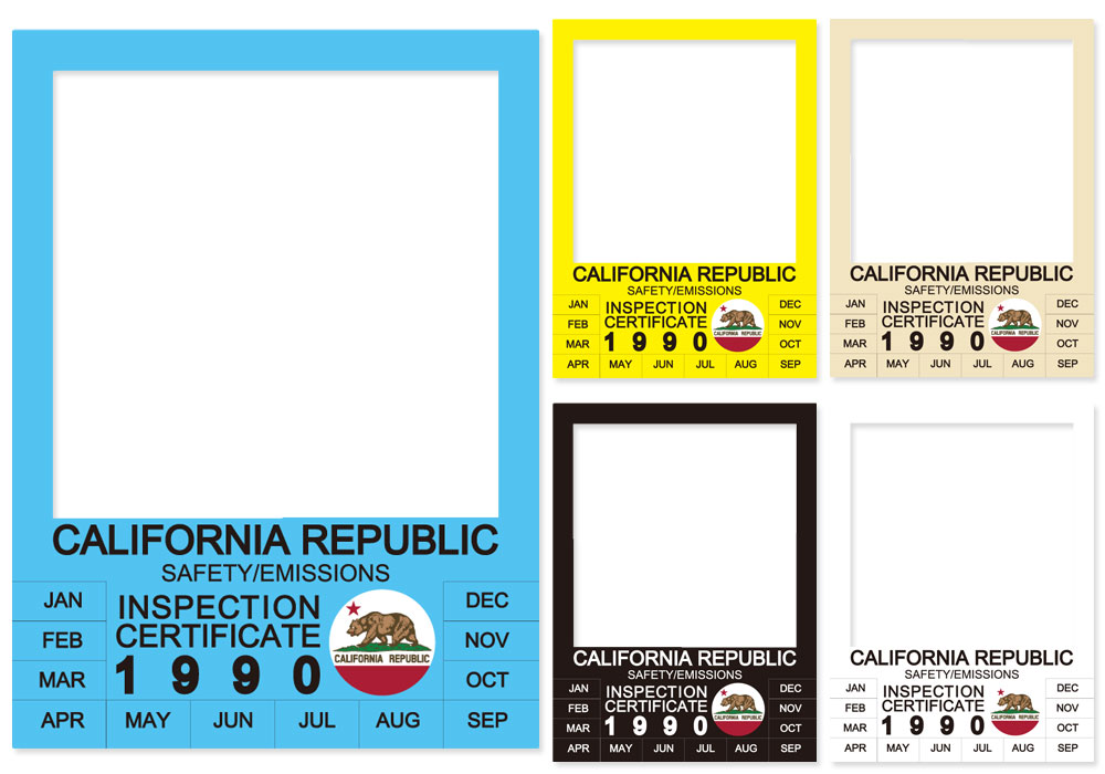 ステッカー 車 車検シール 車検ステッカー アメリカン おしゃれ かっこいい INSPECTION カーステッカー 整備 点検 車検標章 カバーステッカー カリフォルニアリパブリック タイプA 【メール便OK】＿SC-ICCR001-AHD