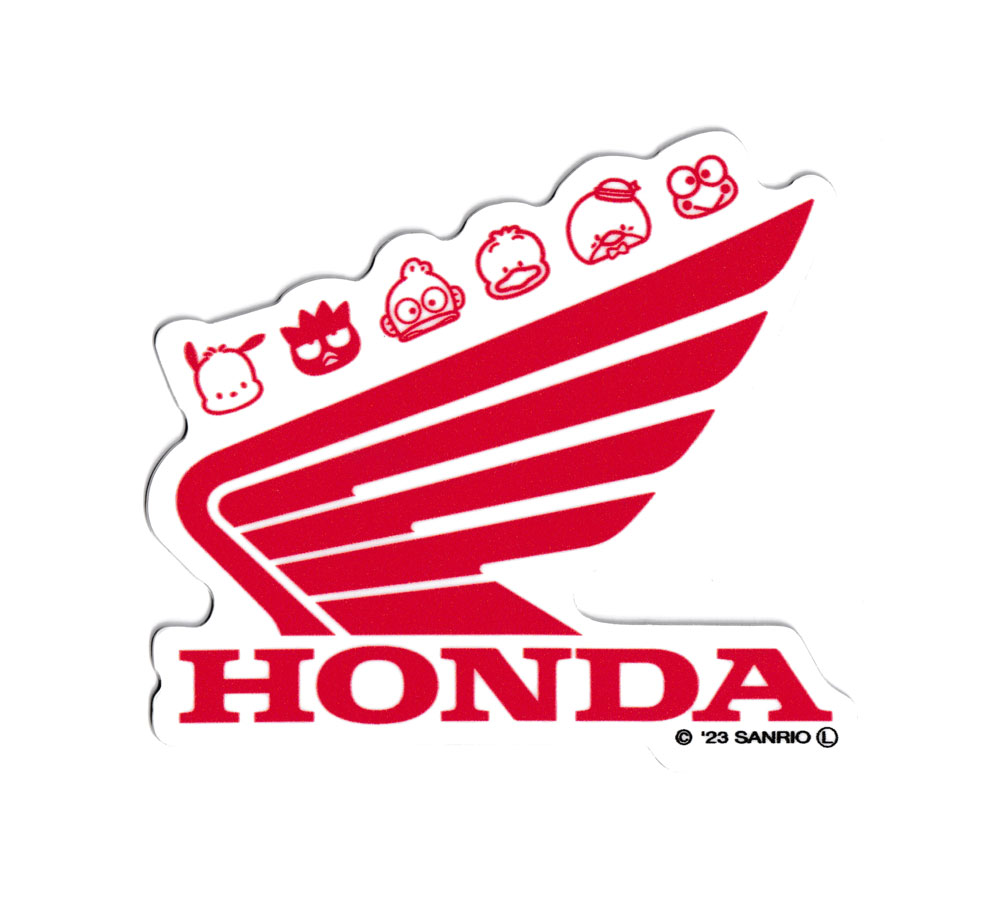 ステッカー ホンダ はぴだんぶい バイク 車 おしゃれ かわいい ヘルメット かっこいい カーステッカー サンリオ スーパーカブ HONDA ウイングロゴ 【メール便OK】＿SC-LCS1615-GEN