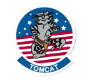 トムキャット ステッカー ミリタリー アメリカン おしゃれ かっこいい 車 バイク カーステッカー US NAVY アメリカ海軍 TOMCAT ホワイト 【メール便OK】＿SC-TOMCAT1-ZZZ