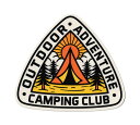 ステッカー アウトドア キャンプ アメリカン おしゃれ かっこいい かわいい 車 バイク アメリカン雑貨 Vintage Outdoor Budges CAMPING CLUB_【メール便OK】SC-VOB035-AHD
