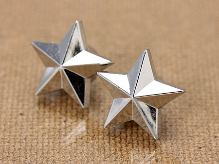 エアバルブキャップ 車 バイク カー用品 カーアクセサリー アメリカ スター 星 2個セット シルバー 【メール便OK】＿AC-AA111ST-MON