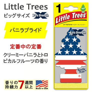 リトルツリー 芳香剤 車 アメリカ エアーフレッシュナー カー用品 カーアクセサリー Little Trees エクストラストレングス スターズ＆ストライプス バニラプライド 【メール便OK】＿AF-AF10645-MON