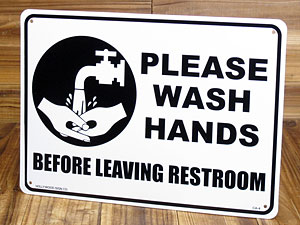 サインプレート 看板 サインボード 標識 トイレの後は手を洗いましょう アメリカ アメリカン雑貨＿SP-CA04-SHO
