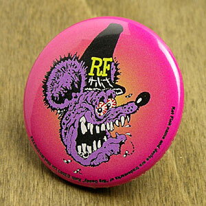 ラットフィンク 缶バッチ キャラクター アメリカ ホットロッド RAT FINK フェイスハット 【メール便OK】＿BC-RA107FH-MON