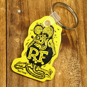 樂天商城 - ラットフィンク キーホルダー キーリング おしゃれ 鍵 車 バイク アメリカ アメリカン雑貨 RAT FINK イエロー 【メール便OK】＿KH-RKF020YE-MON