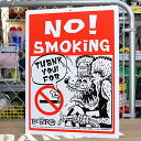 ラットフィンク サインプレート 看板 サインボード 標識 禁煙 RAT FINK NO SMOKING アメリカ アメリカン雑貨_SP-RAF228-MON